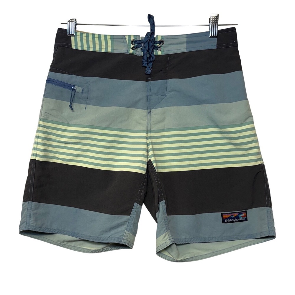 Patagonia Mens Wavefarer Striped Board Shorts Size‎ 31 Swim Trunks Nylon
